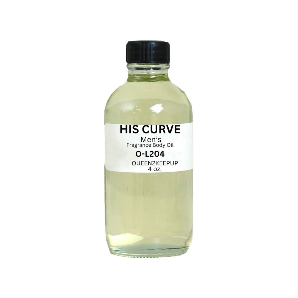 His Curve Men's Body Oil Fresh Aromatic and Woody Masculine Scent 4 oz